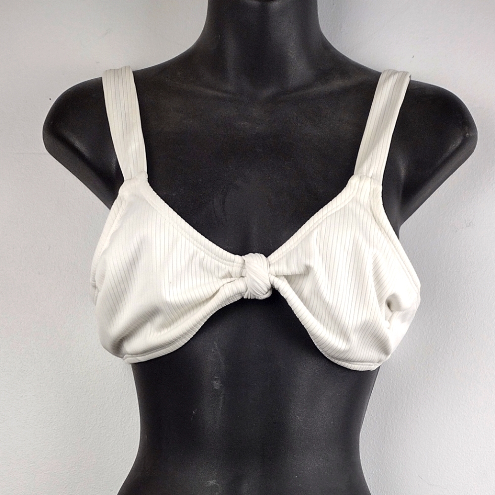 White Knotted Bikini Top